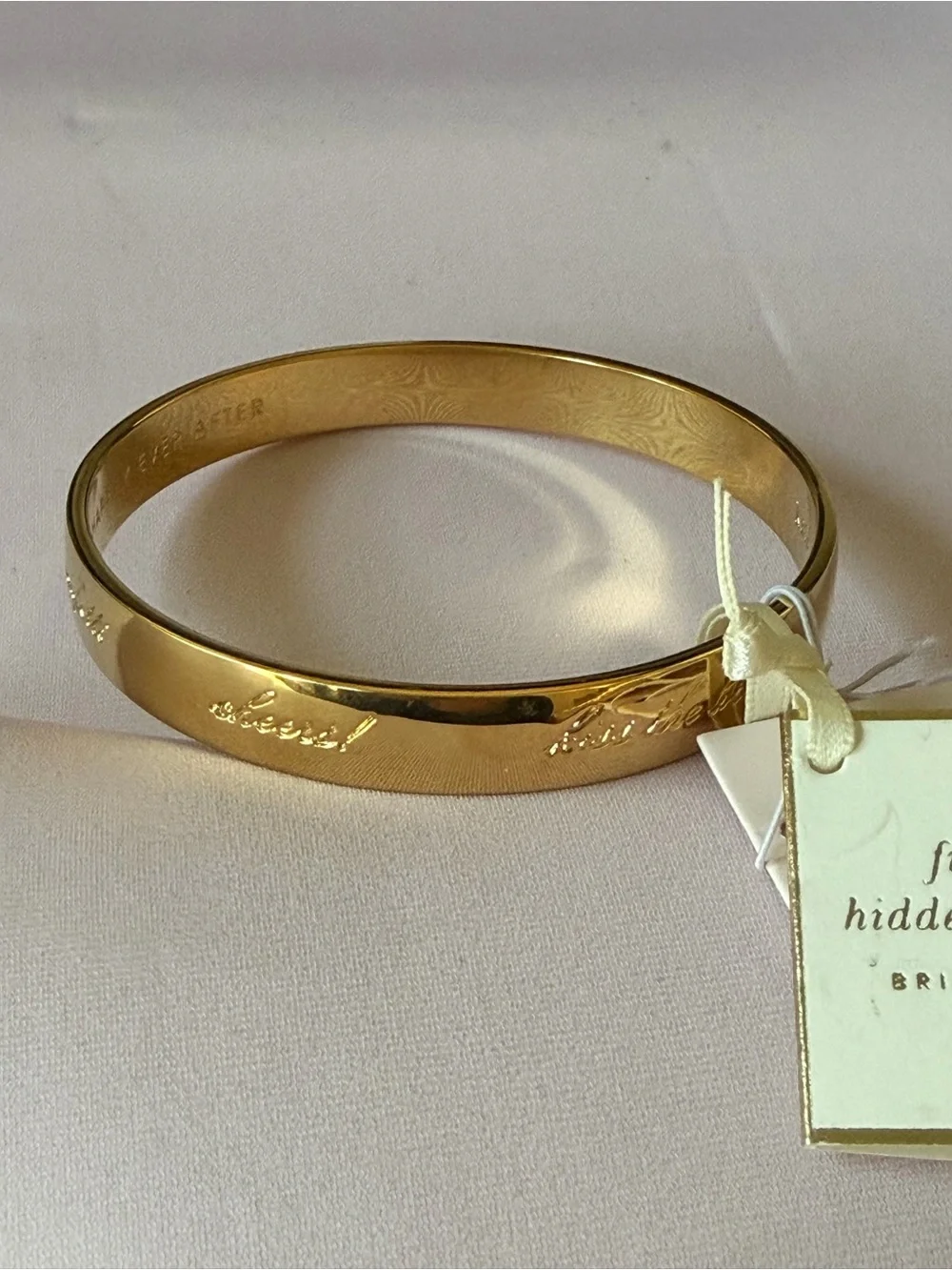💍 kate spade gold-tone Bride Bangle with Ribbon Tag